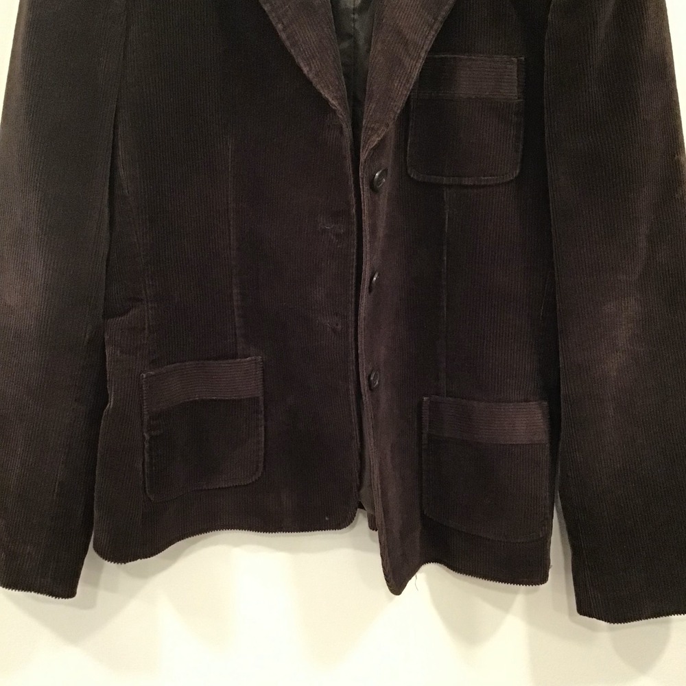 Tahari Blazer Women's Size 12 Brown Corduroy 3-Button Career Jacket Quiet Luxury - Picture 5 of 13